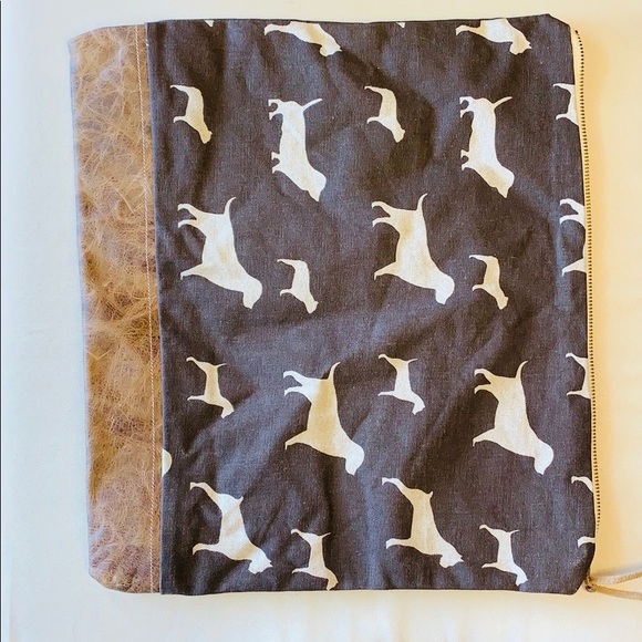 Tea Rex | Canvas Dog Design Leather Bottom Zipper Pouch Travel Bag | Animal Love - Picture 8 of 8